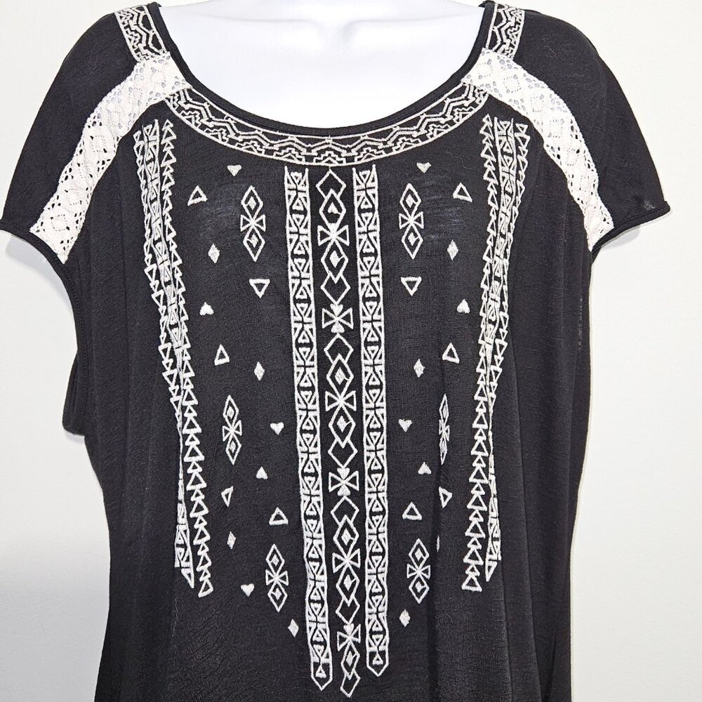 RXB Ladies Sleeveless Shark Bite Tunic Top Black & White Size XXL - NWOT - Picture 2 of 8